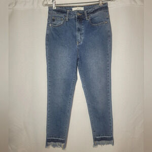 KanCan High Rise Distressed Raw Hem Skinny Jeans KC8419D cut 5937